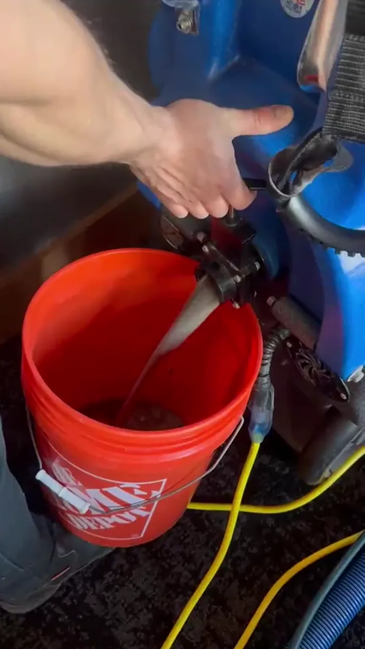 Video preview showing dirty water removed during carpet cleaning