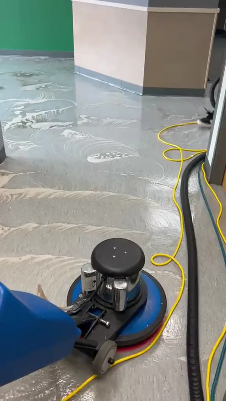 Video preview of commercial floor preconditioning